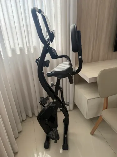 Bicicleta Ergométrica Vertical Dobrável Cor Preto