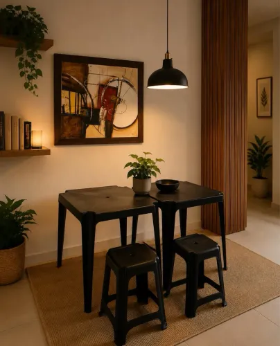 Mesas com duas banquetas 4 itens por 199 reais.