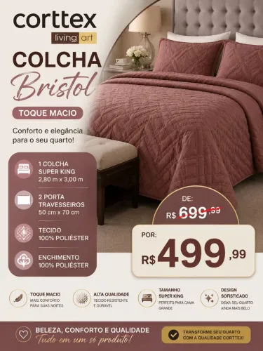 Colcha Bristol corttex super king 