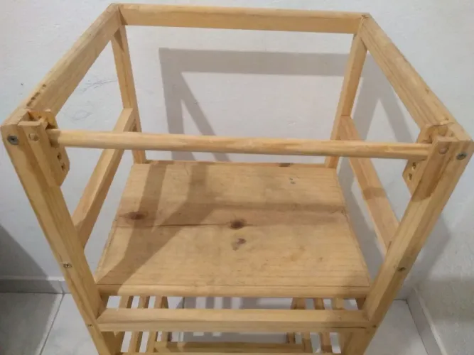 Torre de Aprendizagem Infantil 3 em 1 (Madeira) - Escada, Mesinha e Cadeirão