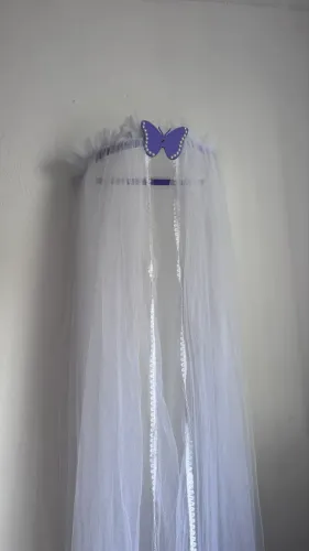 Mosqueteiro de Luxo para Berço Infantil com Borboleta Lilás 