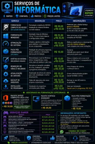 ? SERVIÇOS DE INFORMÁTICA | RÁPIDO ? CONFIÁVEL ? PREÇO JUSTO
