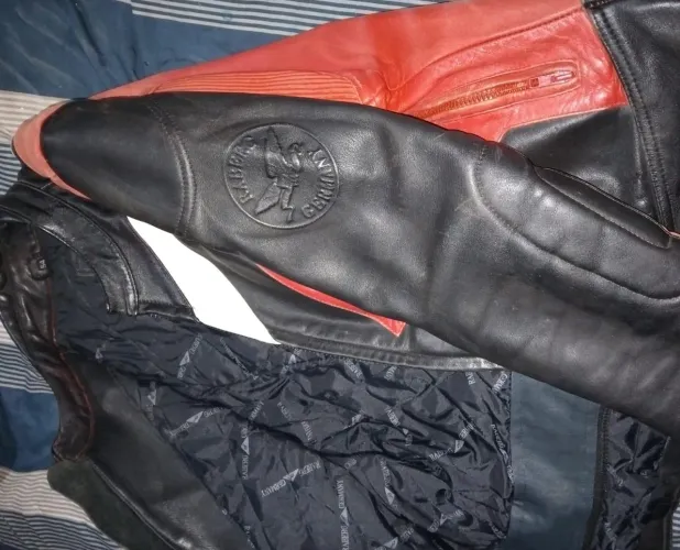 Jaqueta de couro legítimo vintage alemã raberg
