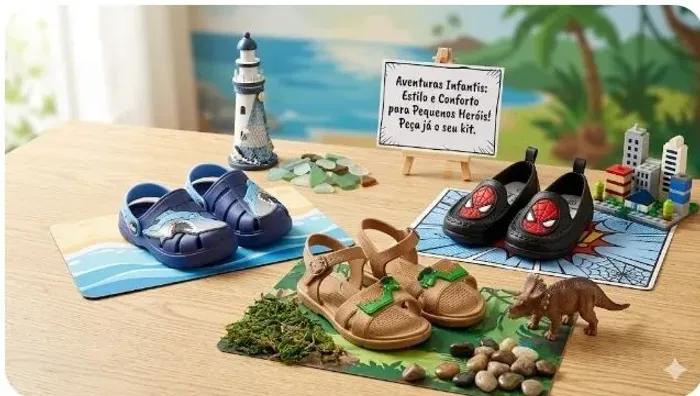 Combo Infantil com 3 Sandálias por Apenas R$ 75