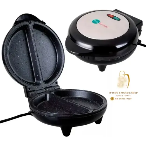 Omeleteira Fun Kitchen Preta Revestimento Marmorizado -220V- produto demonstração vitrine
