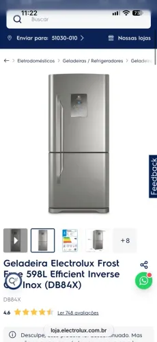Geladeira Electrolux inverse