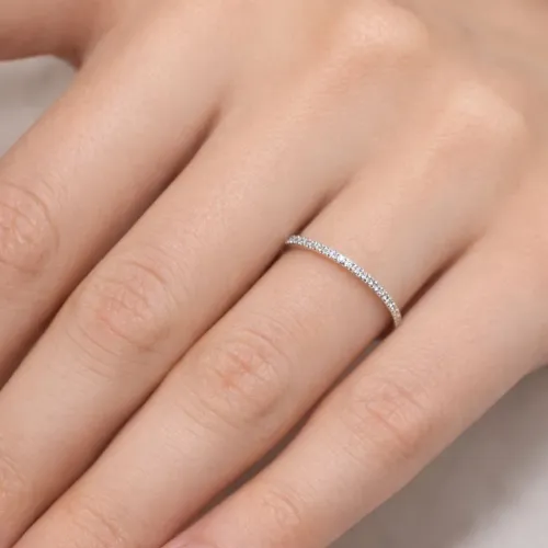 Anel de prata 925 meia aliança