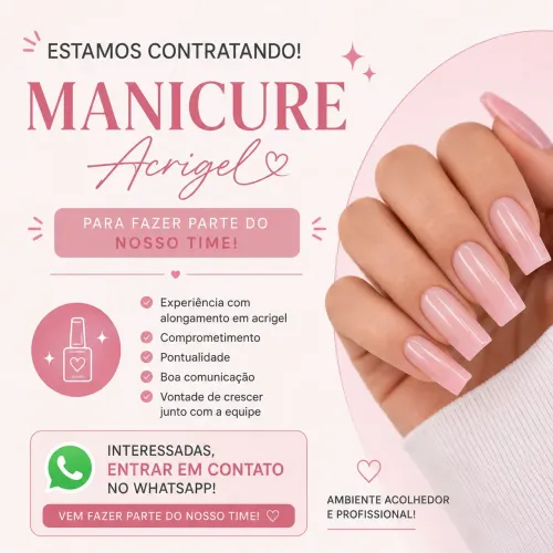 Contrata-se Manicure Acrigel