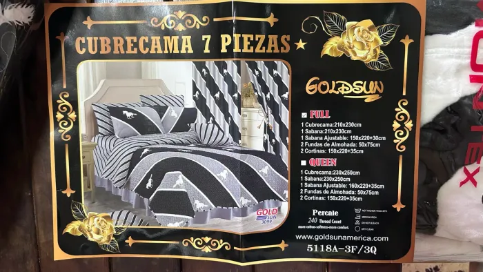 Kit Cama Casal e Cortina