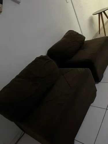 Par De Poltronas Módulo Suede Marrom Café Para Recepção/sala