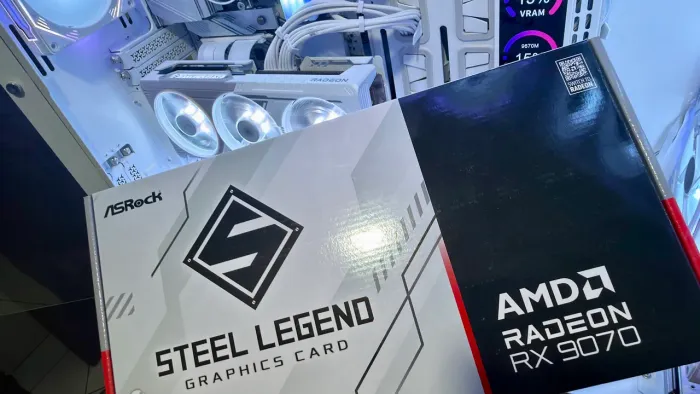 PLACA DE VÍDEO ASROCK RX 9070 OC 16GB STEEL LEGEND RGB WHITE - zero - na caixa
