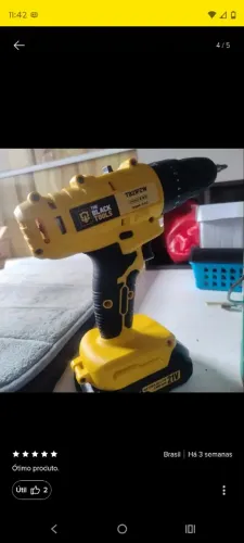 Parafusadeira de impacto a bateria 21V 3/8" bivolt 1400 rpm com assessorios e maleta
