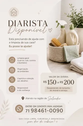 Diária de limpeza