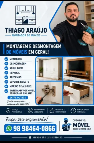 Montador de Móveis em Geral / Envelopamento de Móveis, geladeiras e similares.