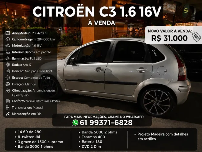 Citroen C3 GLX 1.6/ 1.6 Flex 16V 5P 2004