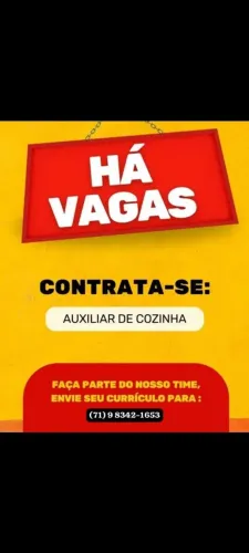 Estamos contratando auxiliar cozinha