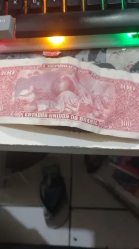 cédula antiga de 100 Cruzeiros, com Dom Pedro II