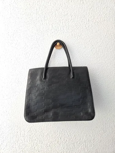 bolsa tote balenciaga vintage original couro relevo bb