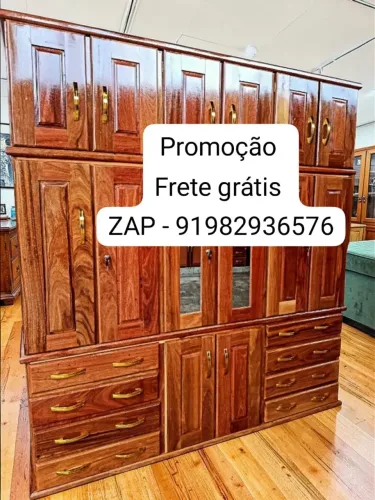 GUARDA ROUPA CASAL 6 PORTAS TODO DE MADEIRA DE LEI!