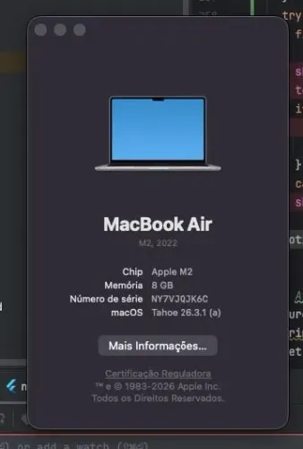 MacBook M2 | 256GB | 4GB RAM | CINZA