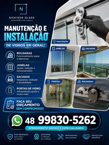 MANUTENÇÃO E INSTALAÇÃO DE VIDROS