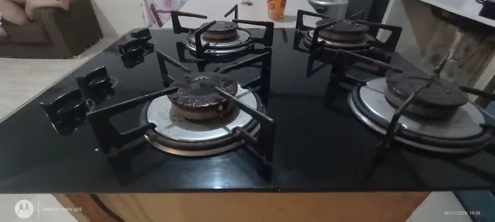 Cooktop Fischer 4 Bocas Vidro Preto Funcionando - R$280- Santarém