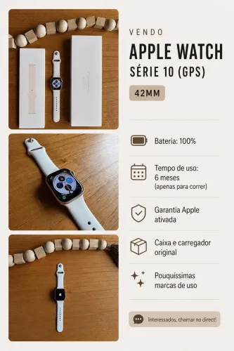 Vendo Apple Watch Série 10 (GPS) 42mm - Ouro Rosa