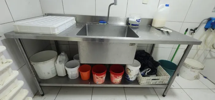 Bancada em inox Macom com Cuba