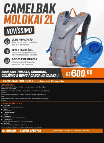 Mochila - Colete de Hidratação CamelBak Molokai 2L - ACEITO OFERTAS !!!