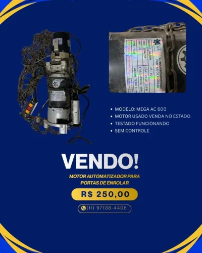 MOTOR AUTOMATIZADOR PARA PORTA DE ENROLAR ATROM AC600