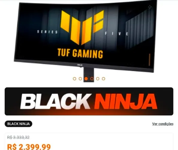 Monitor Asus Curvo 34 polegadas 250hz
