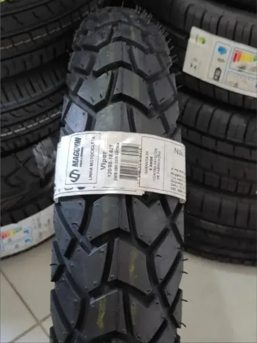 Pneu Traseiro Maggion 120 80 18 XRE 300 Tornado Tenere Lander 250 PROMOÇÃO 
