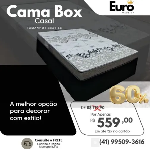 Cama Box Casal base + colchão gazin- Novo