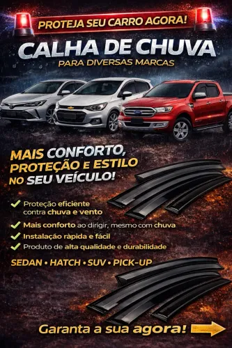 Calha de Chuva para Diversas Marcas e Modelos