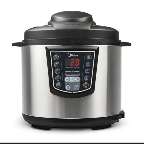 Panela de pressão elétrica Midea de 6 litros digital inox com 1000w de potência 127v