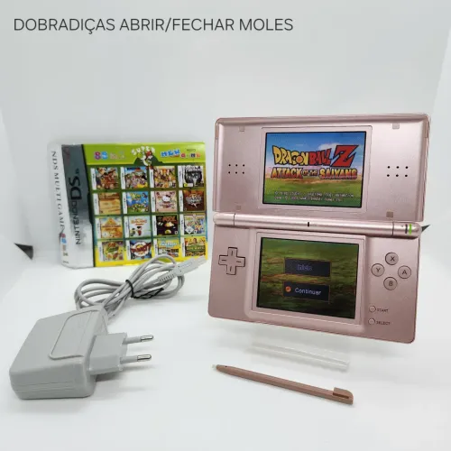 Nintendo ds lote roza pronto para uso, abrir e fechar gasto