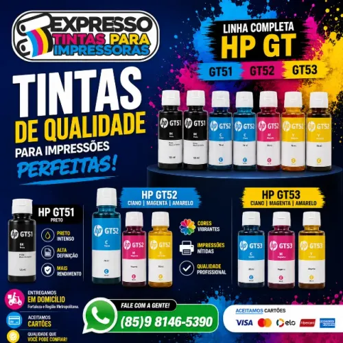 Tinta HP GT51 Tinta HP GT52 Tinta HP GT53 Pronta Entrega. Fale Conosco. Fazemos Entregas.