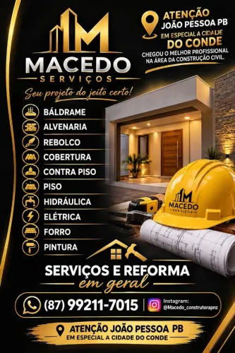 Pedreiro, Pintor, Eletricista, Encarregado tudo a sua desposição