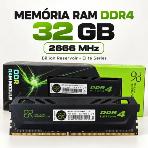 Memória RAM 32GB DDR4 2666MHz Billion Reservoir Elite para desktop