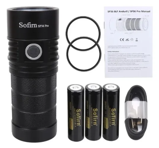 Lanterna Sofirn Sp36 Pro Led 8000 Lumens Com 3 Baterias