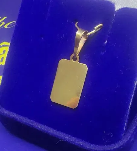 Pingente Fotogravação Sua Foto Gravada a laiser na Placa Ouro 18 Kilates Peso 2.00 Gramas