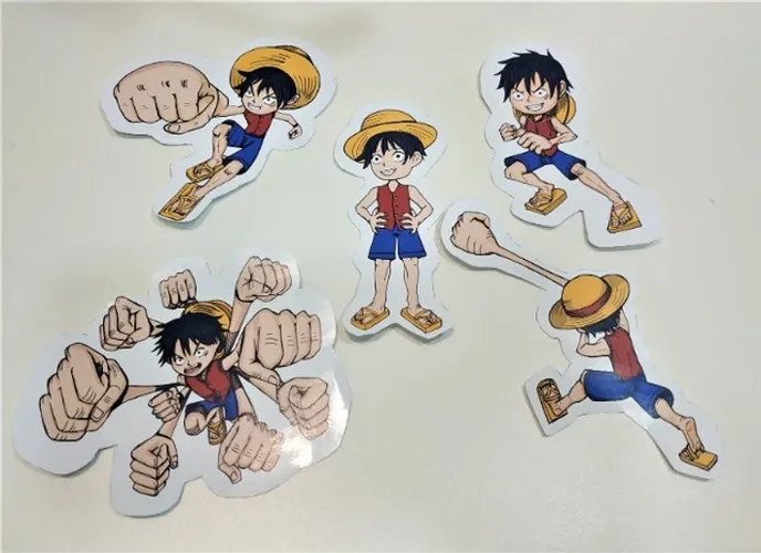 Kit Adesivo Ruffy One Piece 8 Cm 5 Peças