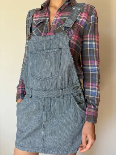 Jardineira jeans azul mercatto