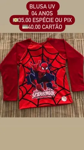 Blusa uv 02 04 06 anos