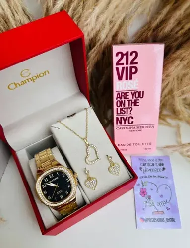 Kit relógio feminino mês das mães 