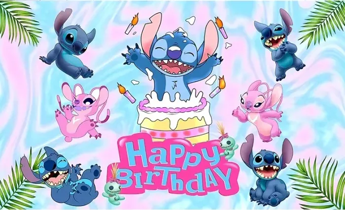 Painel de festa grande Stich