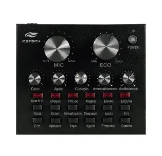 Placa de Som Streaming C3Tech MX-50BK - WZetta