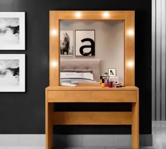 Penteadeira Camarim C/LED 1 Gaveta C/Divisorias. Produtos Novos Direto da Fábrica.