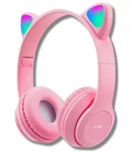 Headphone Fone De Ouvido Gatinho Sem Fio Bluetooth P47 Com Orelha De Gato De Led RGB z392