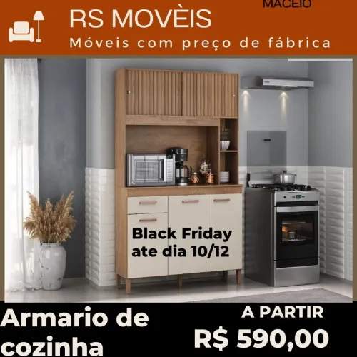Armário de Cozinha Amadeirado - Black Friday